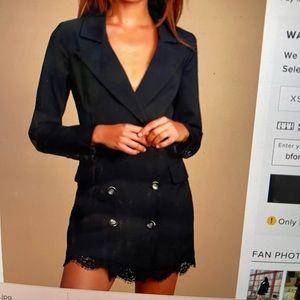 Lulus Styled Life Black Lace Blazer Dress